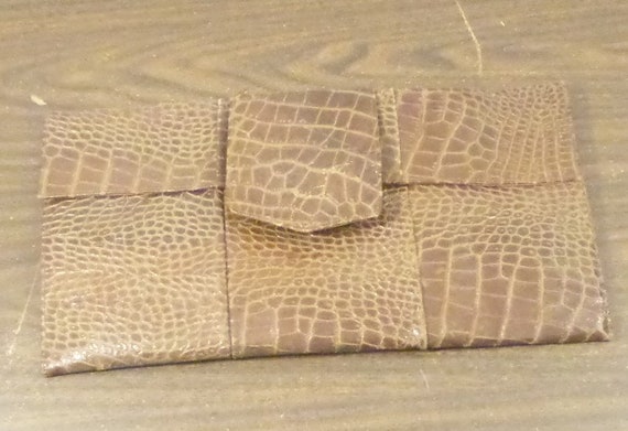 Vintage Alligator Clutch Purse Handbag 16" x 8.5" - image 1