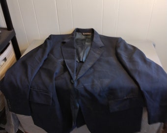 Vintage Mens Stafford Black Blazer, 2 Button Suit Jacket Sports Coat