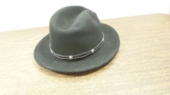 Black Flex Felt Wool Cowboy Hat USA Medium - image 5