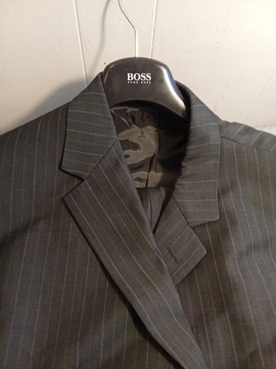 Virgin Wool Hugo Boss Pinstripe Suit 48R, Super 120 - Etsy