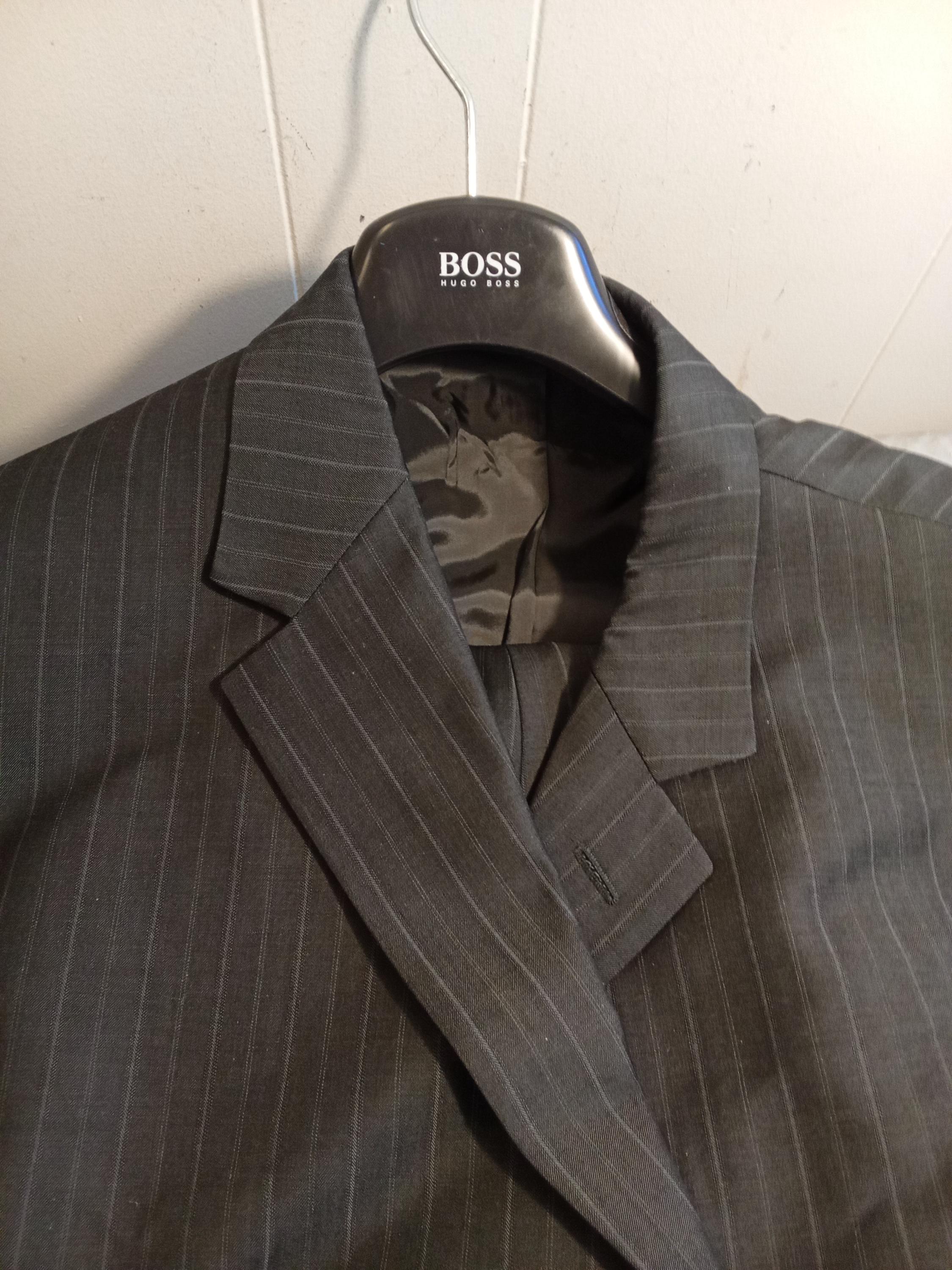 Virgin Wool Hugo Boss Pinstripe Suit 48R, Super 120 - Etsy