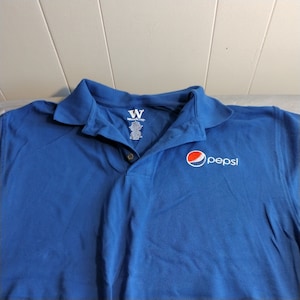 Pepsi Polo Shirt, 1/4 Button, Pepsi Uniform Shirt Large