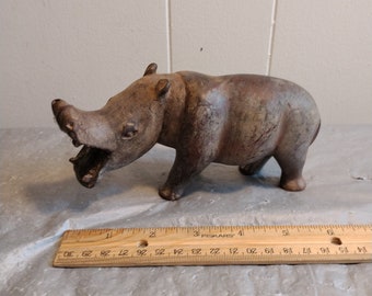 ヴィンテージ ダークウッド 彫刻 カバ カバ - Etsy 日本