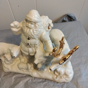 Vintage Mikasa Santa Animal Figurine, Mikasa Holiday Elegance