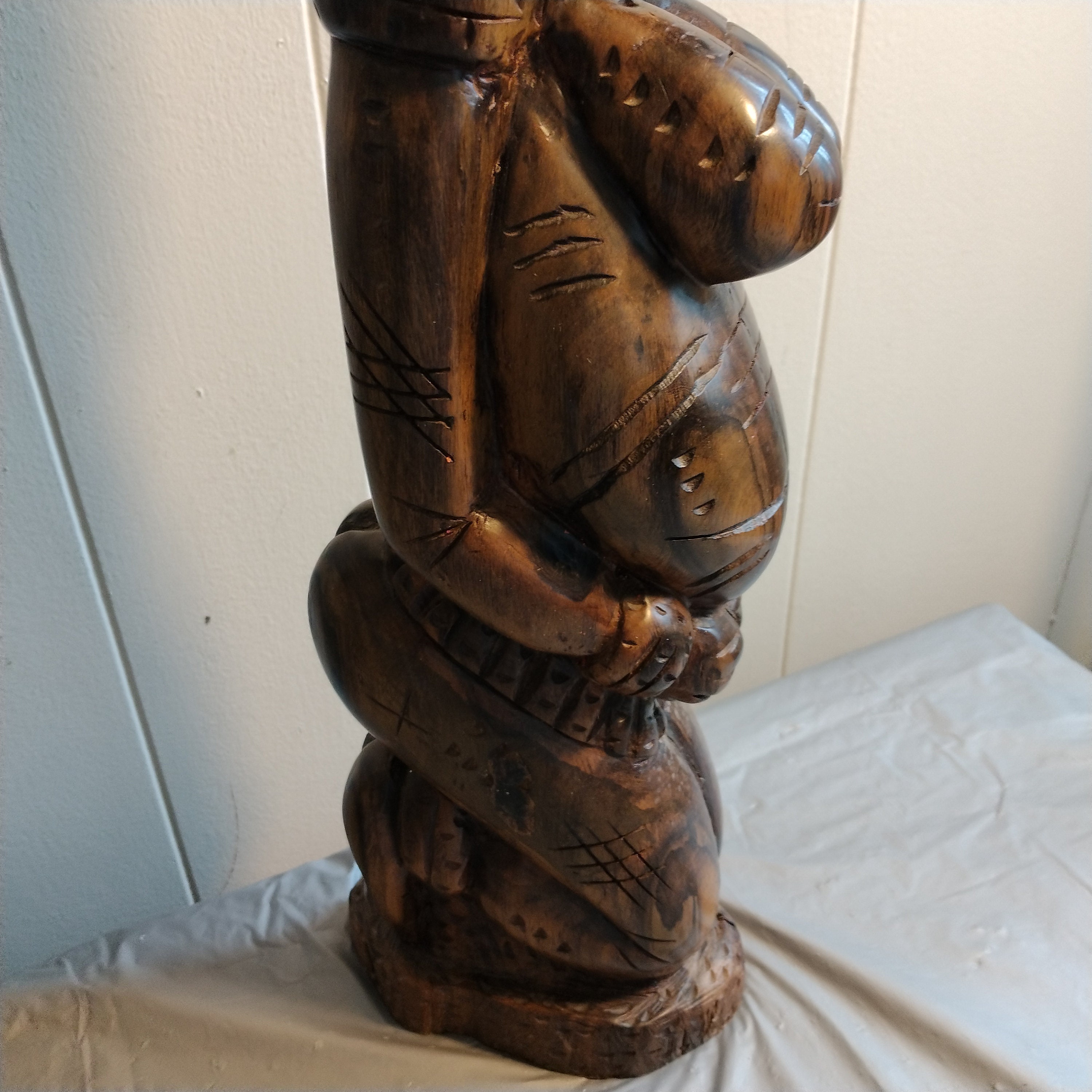 20.5インチ 木彫りの儀式用部族女性像、豊穣、見て、読んで説明 - Etsy