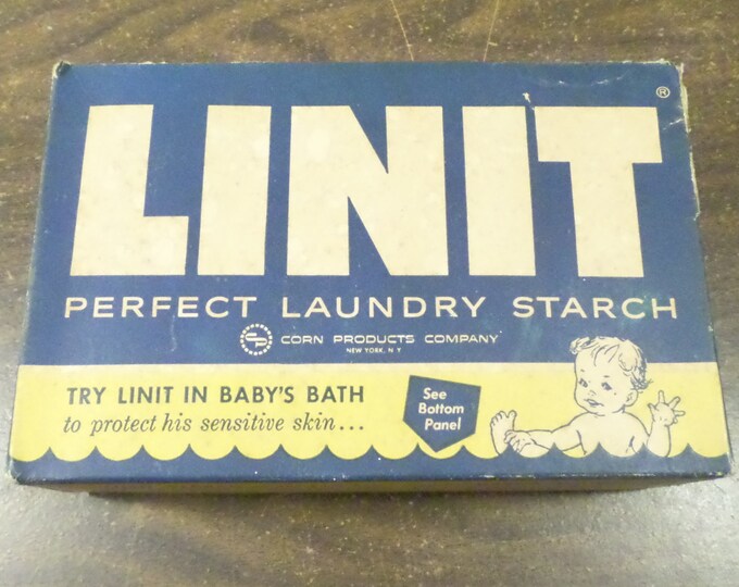 Vintage Linit Perfect Laundry Starch Advertising Box by Corn Products