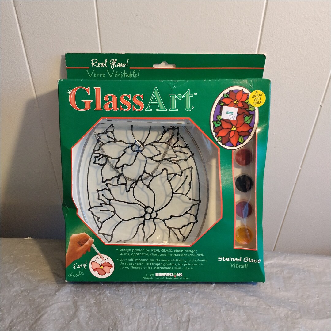 1990s Dimensions Glass Art Kit Flower Stained Glass Craft Kit Etsy