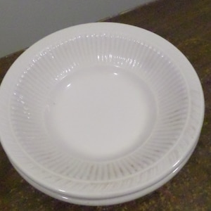 2 Ribbed Syracuse China Bowls 26-A-13, White Bowls
