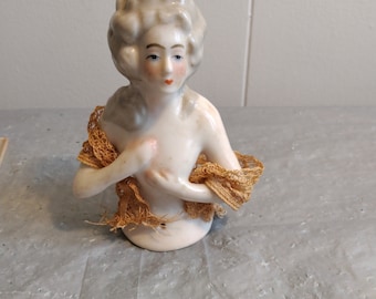 Vintage Porcelain Doll Bust