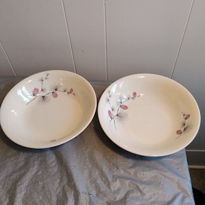 2 Vintage Allegheny Ware Wild Clover Vegetable Serving Bowls by Canonsburg Pottery Co