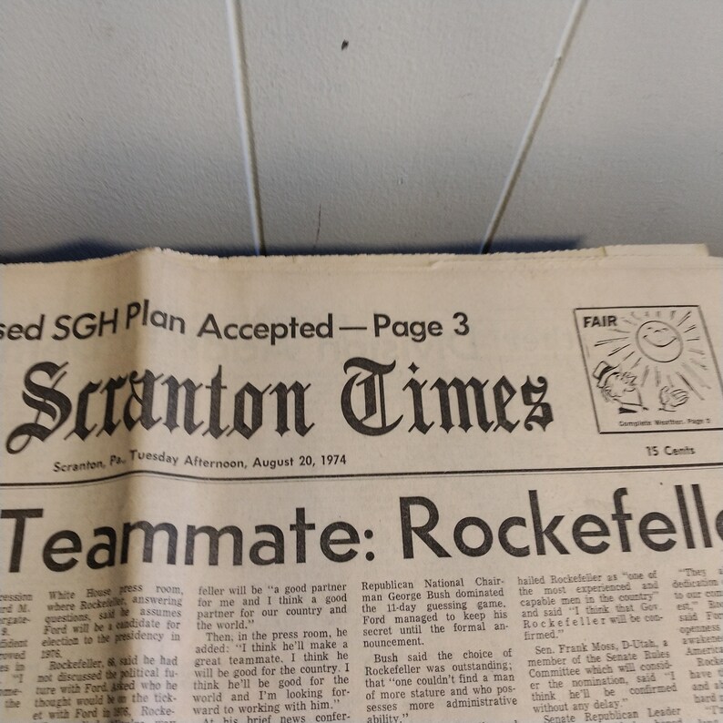 Scaton Paper 3pc 1970s Nixon Ford Rockefeller US News Magazine New York Times ...