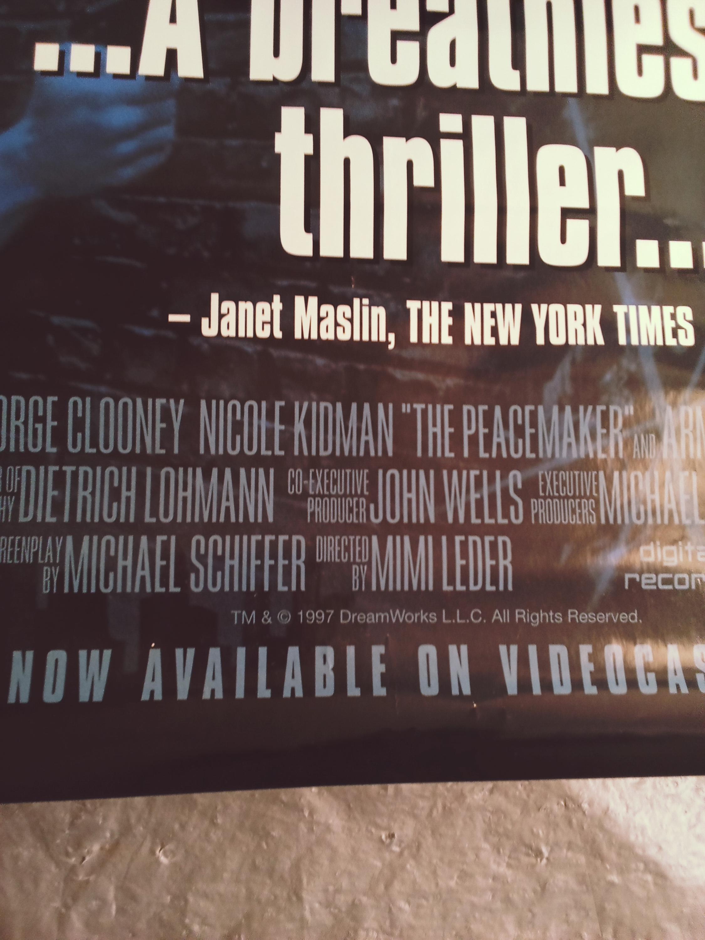 27x40" the Peacemaker Movie Poster 1997 - Etsy