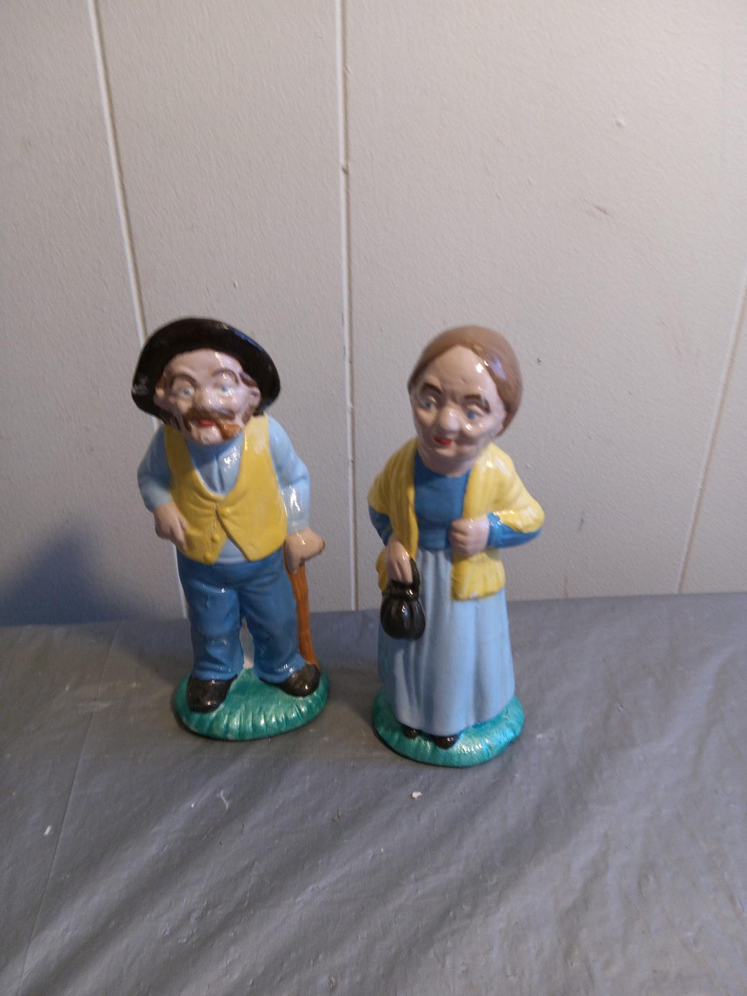 Vintage Old Man and Woman Figurines, Read Description - Etsy