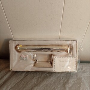 NOS Silver Plated Birth Certificate Holder with Stand