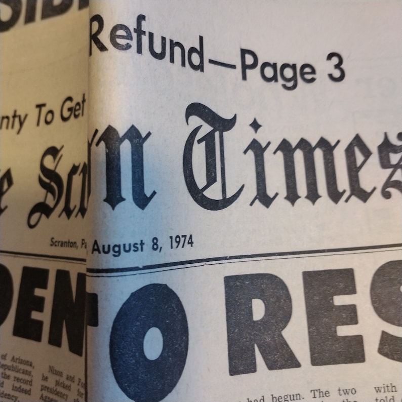 Scaton Paper 1974 Scranton Newspapers, Nixon Ford Covers, Look & Read Description - Etsy