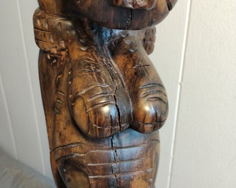 20.5インチ 木彫りの儀式用部族女性像、豊穣、見て、読んで説明 - Etsy