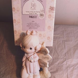 1990s Enesco Precious Moments C0013, Loving Caring & Sharing Along The Way, Read Description