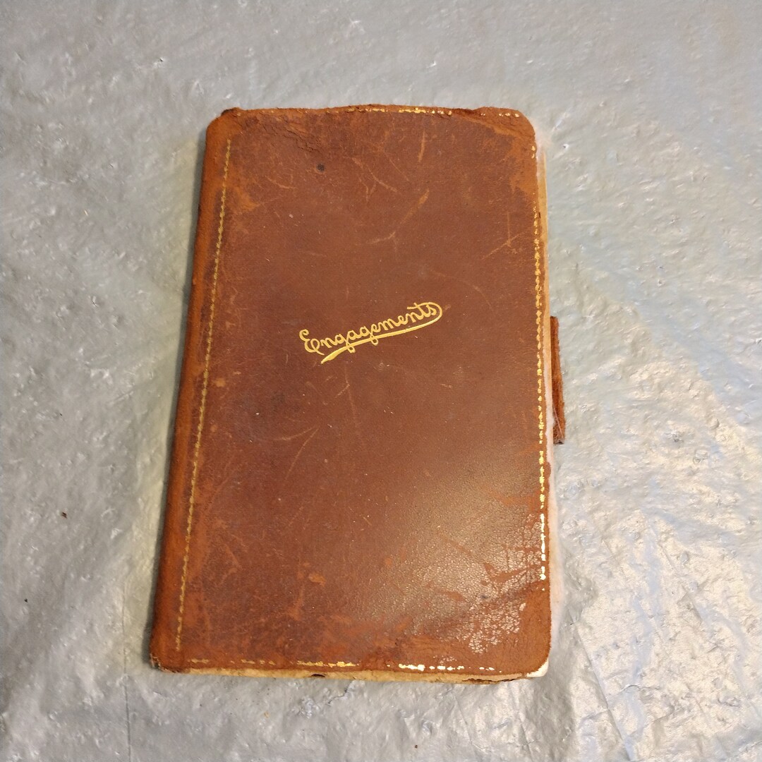 Vintage Engagements Date Book Leather Cover - Etsy
