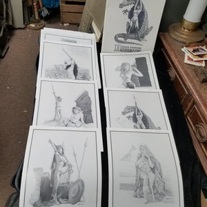 Vintage Steve Venters Signed Barbettes Beautiful Bravehearts From Barbarian Badlands Print Portfolio Set In Folder