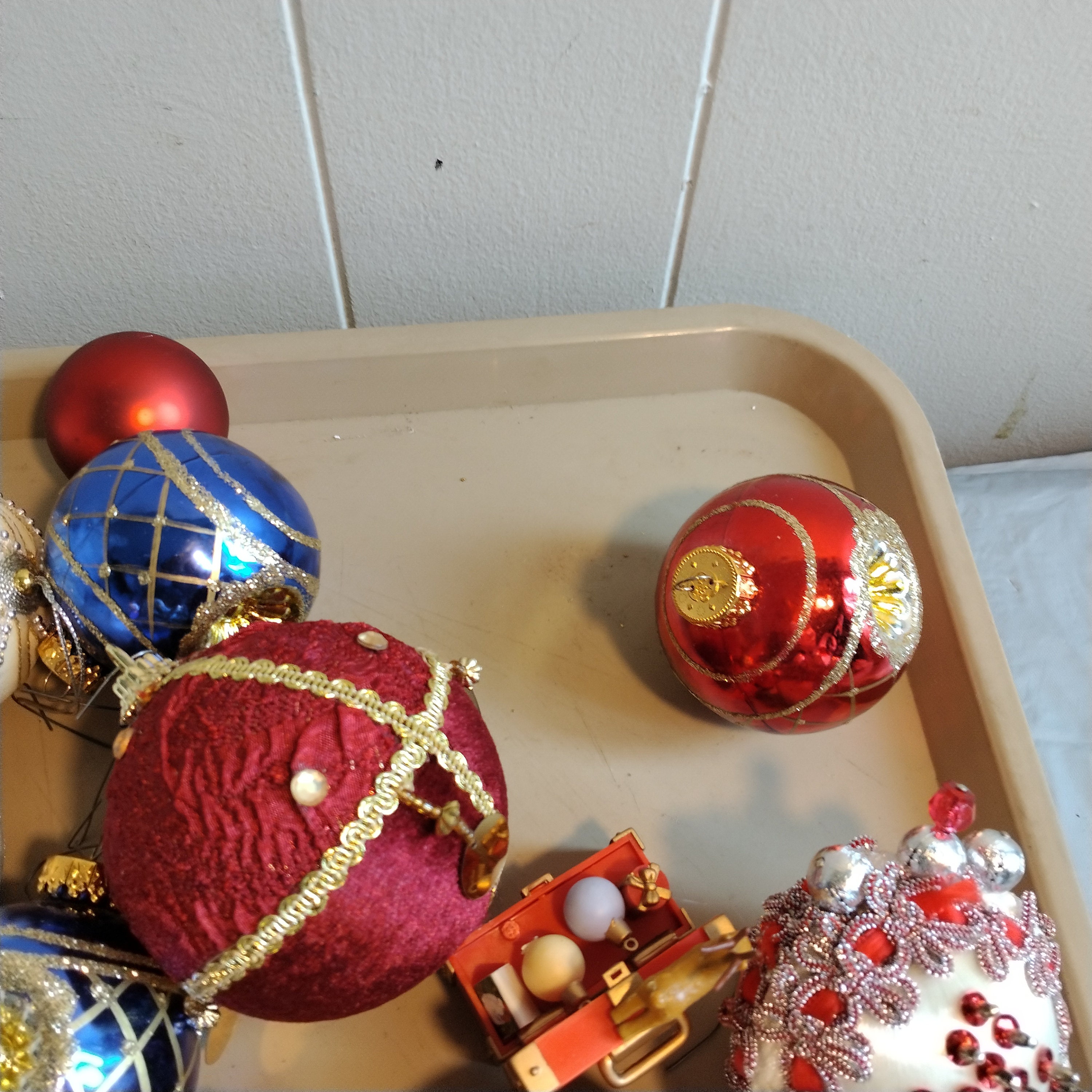 Lot Boules De Noël Anciennes Vintage - Verre, Lot De Plusieurs