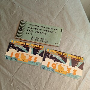 1933 Chicago World's Fair Ticket Book & Admission Tickets