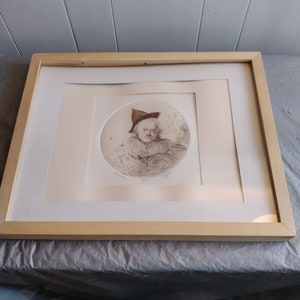 Vintage Vincent Capraro Etching Pencil Signed #&#39;d, Arlecchino by Caprano