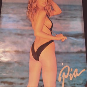 Affiche Pia Zadoro pin-up 34 x 22&quot; vintage des années 1980, affiche Starmakers 2112, lire la description