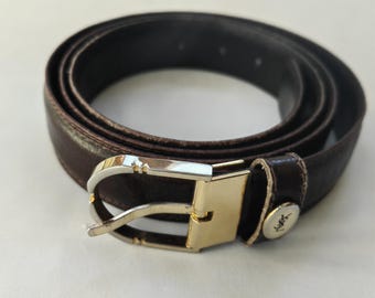 Vintage Yves Saint Laurent Retro Belt Enamel YSL Logo Clamp  display picture 3