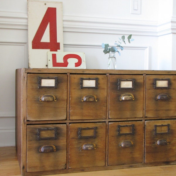 Reserved for Jesse - Early 1900s Hardware Store Wooden Cabinet