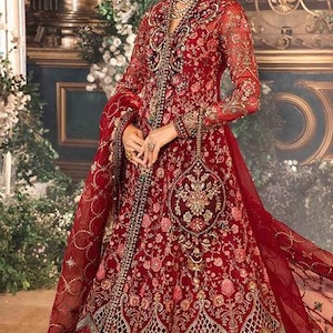 Lehenga for women wedding dress Red Embroidered Organza lengha Choli Worldwide Free Shipment US