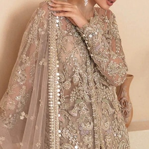 Lehenga for women wedding dress Brown Embroidered Organza lengha Choli Worldwide Free Shipment