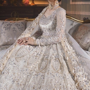 Lehenga for women wedding dress Off White Embroidered Organza lengha Choli Worldwide Free Shipment