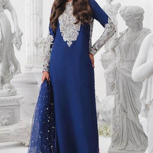 Salwar Kameez for Wedding Embroidered Organza Bridal Dress, Ready-to-Wear Eid Party Outfit, Luxury Shalwar Kameez Women