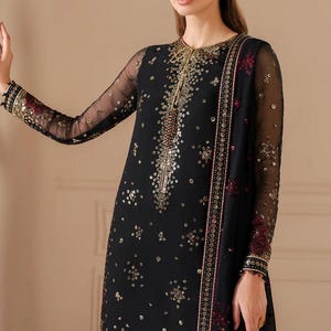 Salwar Kameez for Wedding Embroidered Organza Bridal Dress, Ready-to-Wear Eid Party Outfit, Luxury Shalwar Kameez Women