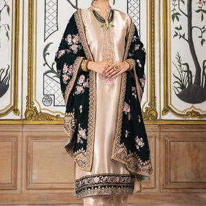 Salwar Kameez for Wedding Embroidered Organza Bridal Dress, Ready-to-Wear Eid Party Outfit, Luxury Shalwar Kameez Women