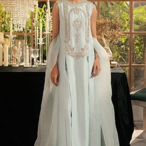 Salwar Kameez for Wedding Embroidered Organza Bridal Dress, Ready-to-Wear Eid Party Outfit, Luxury Shalwar Kameez Women