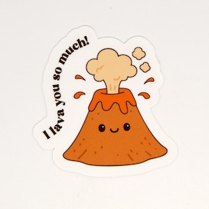 Cute Volcano Sticker | Waterproof Glossy Geology Scientist Die Cut Gift