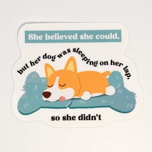 Cosy Dog Lover Sticker | Glossy Waterproof Cute Die Cut Sticker for Laptops and Phone Cases