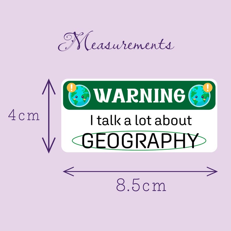 Geography Subject Lover Sticker | Waterproof Glossy Die Cut - Etsy