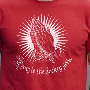 Grappig hockey-T-shirt: bid tot de hockeygoden, Beer League-cadeau