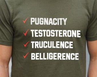 Funny Hockey T-Shirt: Pugnacity, Testosterone, Truculence
