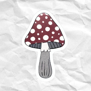 Mushroom Sticker Cottagecore Aesthetic Nature Inspired Vinyl Fungi Red Spotted Cap Whimsical Forestcore Gift Waterproof Die Cut Design