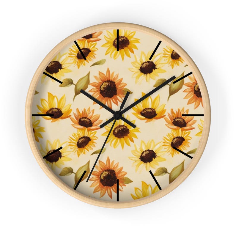 Sunflower Pattern Wall Clock - Etsy