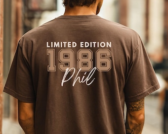 Personalized 40th Birthday Shirt - Limited Edition 1986 Birthday Shirt, Vintage 1986 Shirt, Birthday Gift Ideas for Men, Comfort Colors 1717