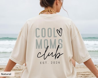 Cool Moms Club Shirt Personalisiert mit Est. Datum / Name, Geschenk für frischgebackene Mama, Muttertag Tshirt, Geschenkidee für coole Mama