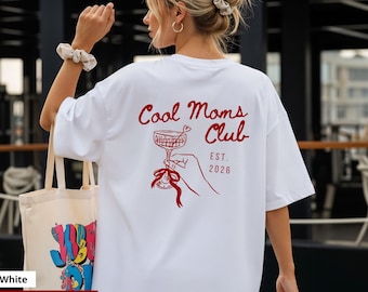 Cool Moms Club Shirt Personalisiert mit Est. Datum, Geschenk für frischgebackene Mama, Muttertag Tshirt, Geschenkidee coole Mama Geburtstag