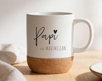 Papi Vatertag Geschenkidee: Papi Tasse mit Kindernamen, Vatertagsgeschenk, Vater Geschenk Tasse Papa Personalisiert, Kaffeebecher mit Deckel