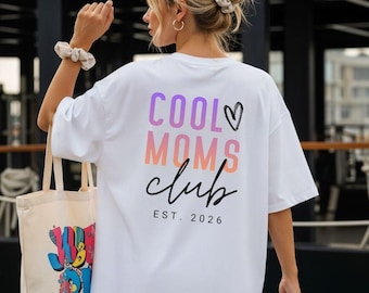 Cool Moms Club Shirt Personalisiert mit Est. Datum / Name, Geschenk für Mama von Kind, Erster Muttertag Tshirt, Geschenkidee für coole Mama