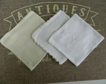 Hankies #10 Vintage Lot of 3