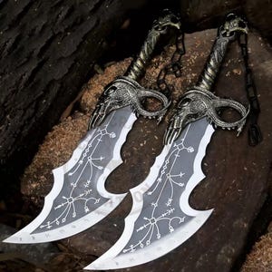 God of War Blades of Chaos & Axe Set | Fantasy Sword Replica for Cosplay | Gamer Gift for Him | Husband Birthday or Christmas Decor